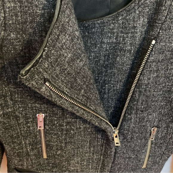 IRO Kajia Collarless Wool Tweed Jacket in Anthracite, Size 2 - Picture 4 of 10